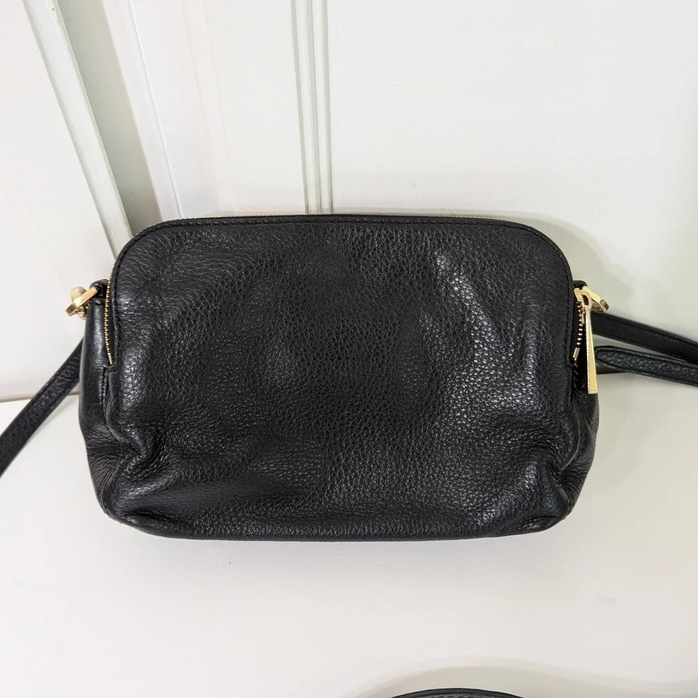 Michael Kors Jet Set Black Pebble Leather‎ Shoulder Bag  9 1/2